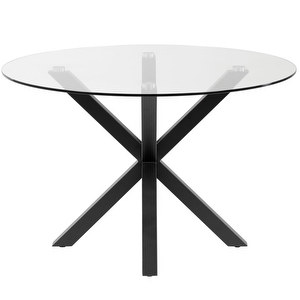 Argo-ruokapöytä, musta/lasi, ⌀ 120 cm