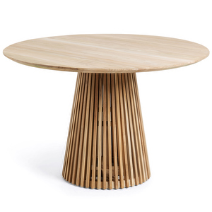 Jeanette-ruokapöytä, luonnonvärinen/tiikki, ⌀ 120 cm