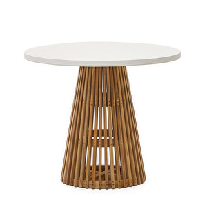 Alcaufar-ruokapöytä, tiikki/valkoinen, ⌀ 90 cm Alcaufar-ruokapöytä, tiikki/valkoinen, ⌀ 90 cm
