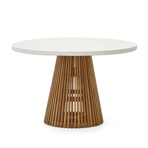 Alcaufar-ruokapöytä, tiikki/valkoinen, ⌀ 120 cm Alcaufar-ruokapöytä, tiikki/valkoinen, ⌀ 120 cm