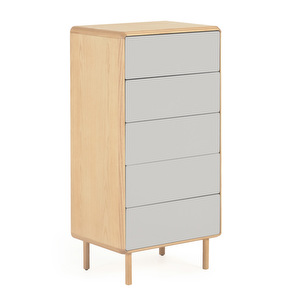 Anielle Chest of Drawers, Ash/White, 60 x 117 cm