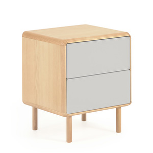 Anielle Bedside Table, Ash/White, 50 x 45 cm