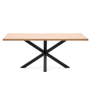 Argo-ruokapöytä, tammenvärinen melamiini / musta, 200 x 100 cm Argo-ruokapöytä, tammenvärinen melamiini / musta, 200 x 100 cm