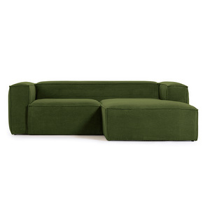 Blok-divaanisohva, vihreä vakosametti, L 240 cm/oikea Blok-divaanisohva, vihreä vakosametti, L 240 cm/oikea