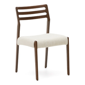 Cudia-tuoli, beige chenille / pähkinä