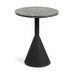 Delano-sivupöytä, musta terrazzo / musta, ⌀ 40 cm