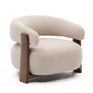Granite-nojatuoli, beige chenille / pähkinä