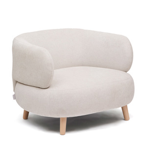 Luisa-nojatuoli, Tribu-kangas helmenharmaa / pyökki