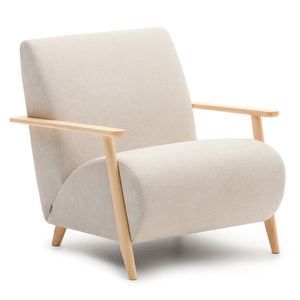 Meghan-nojatuoli, helmenharmaa chenille / pyökki