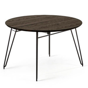 Milian- jatkettava ruokapöytä, musta, ⌀ 120/200 cm