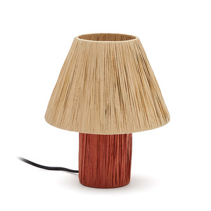 Pulmi-pöytävalaisin, terrakotta / luonnonvärinen raffia