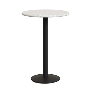 Saura-baaripöytä, valkoinen terrazzo / musta, ⌀ 70 cm Saura-baaripöytä, valkoinen terrazzo / musta, ⌀ 70 cm