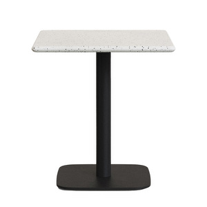 Saura-ruokapöytä, valkoinen terrazzo / musta, 70 x 70 cm