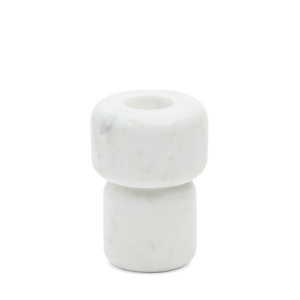 Signe-kynttilänjalka, valkoinen marmori, small K 12 cm