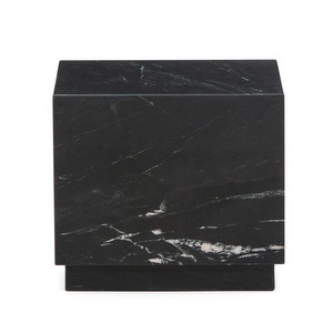 Sorein Side Table, Black Marble, 40 x 40 cm