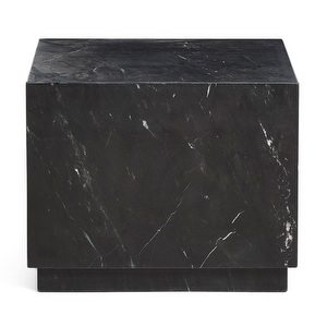 Sorein Side Table, Black Marble, 50 x 50 cm