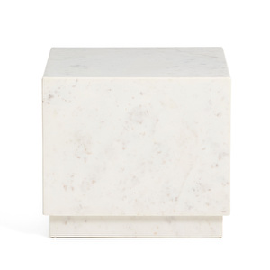 Sorein Side Table, White Marble, 40 x 40 cm