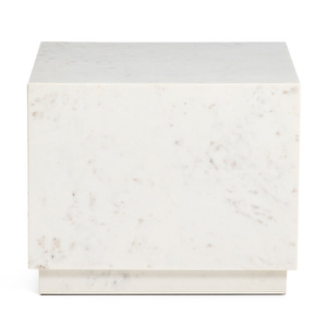 Sorein Side Table, White Marble, 50 x 50 cm