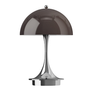 Panthella 160 Portable V3 -pöytävalaisin, Original Opal Brown / kromi, ladattava