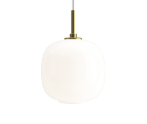 VL45 Radiohus -riippuvalaisin, valkoinen opaalilasi / messinki, ø 25 cm VL45 Radiohus -riippuvalaisin, valkoinen opaalilasi / messinki, ø 25 cm