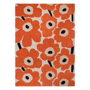 Unikko-matto, oranssinpunainen, 200 x 280 cm