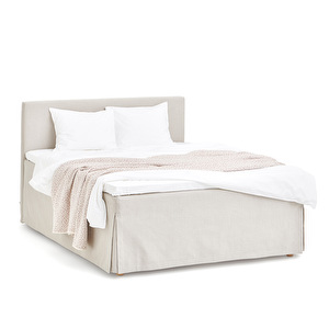 Aurea-sänky, 180 x 200 cm, Basic-pääty / Full-Skirt Caleido-kangas linen