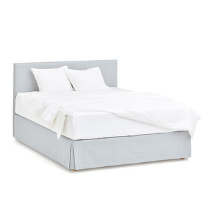 Aurea-sänky, 180 x 200 cm, Slim-pääty / Half-Skirt Caleido-kangas light grey