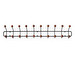 Bill Horizontal Coat Rack, Black / Stained Ash, L
