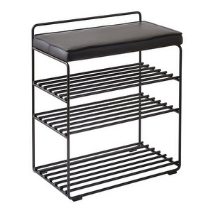 Lower East Seat Shoe Shelf, Black