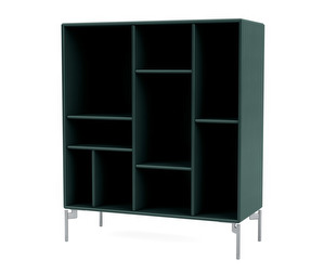 Compile Shelf, Black Jade, Chrome Legs
