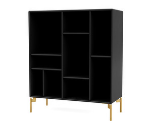Compile Shelf, Black, Brass Legs