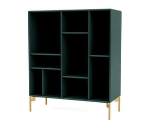 Compile Shelf, Black Jade, Brass Legs