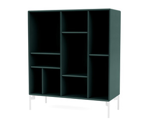Compile Shelf, Black Jade, White Legs