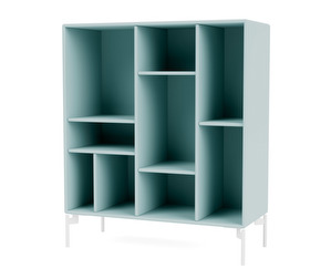 Compile Shelf, Flint, White Legs