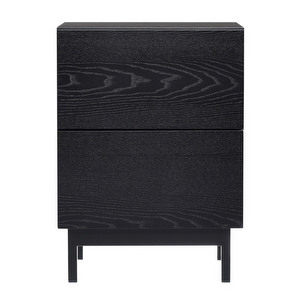 Laine Bedside Table, Black Ash / Black, H 55 cm Laine Bedside Table, Black Ash / Black, H 55 cm