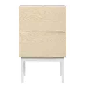 Laine Bedside Table, White Lacquered Ash, H 65 cm Laine Bedside Table, White Lacquered Ash, H 65 cm