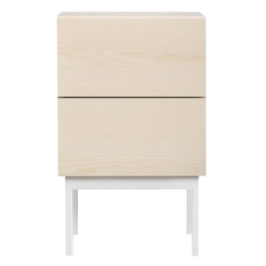 Laine Bedside Table, White Lacquered Ash, H 65 cm Laine Bedside Table, White Lacquered Ash, H 65 cm