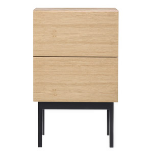 Laine-yöpöytä, tammi/musta, K 65 cm