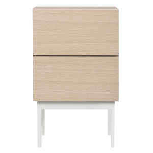 Laine Bedside Table, White Lacquered Oak, H 65 cm Laine Bedside Table, White Lacquered Oak, H 65 cm