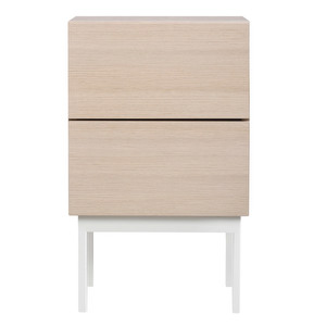 Laine Bedside Table, White Lacquered Oak, H 65 cm Laine Bedside Table, White Lacquered Oak, H 65 cm