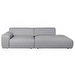 Nap-sohva, Neve-kangas harmaa, L 262 cm / oikea avopääty