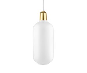 Amp Pendant Lamp, White/Brass, H 26 cm