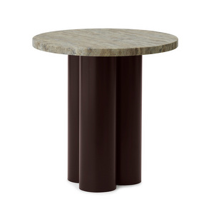 Dit-pöytä, brown/Travertine silver, ø 40 cm
