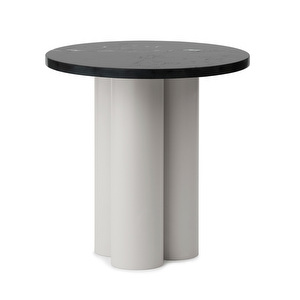 Dit-pöytä, sand/Nero Marquina, ø 40 cm