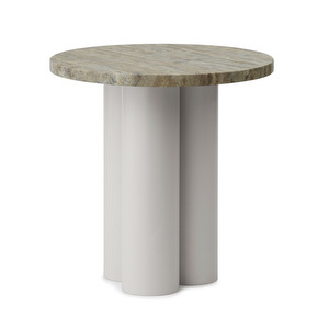 Dit-pöytä, sand/Travertine silver, ø 40 cm