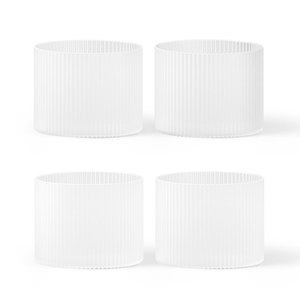 Ripple -matalat juomalasit, frosted, 4 kpl