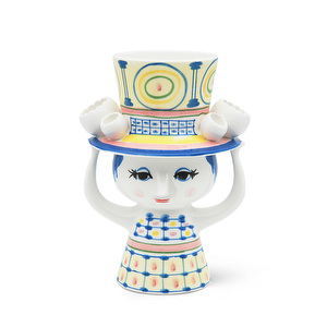 Lady with hat -maljakko, sininen, K 20,5 cm