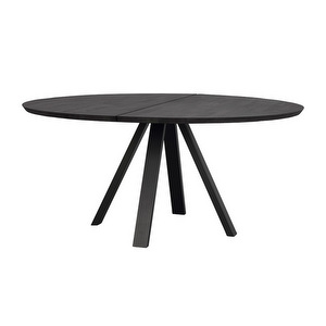 Carradale-ruokapöytä, musta tammi/musta V-jalka, Ø 150 cm Carradale-ruokapöytä, musta tammi/musta V-jalka, Ø 150 cm