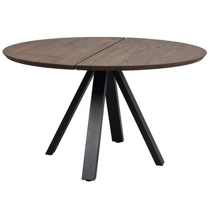 Carradale-ruokapöytä, ruskea tammi/musta V-jalka, Ø 130 cm Carradale-ruokapöytä, ruskea tammi/musta V-jalka, Ø 130 cm