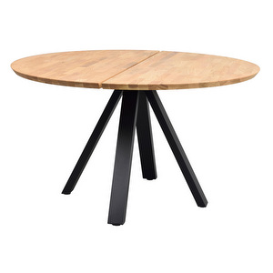 Carradale-ruokapöytä, tammi/musta V-jalka, Ø 130 cm Carradale-ruokapöytä, tammi/musta V-jalka, Ø 130 cm